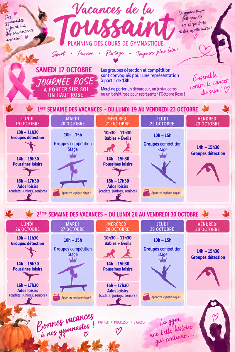 PLANNING VACANCES TOUSSAINT