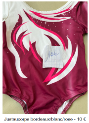 JUSTAU BORDEAU/BLANC/ROSE - MANCHES LONGUES - 4 ans