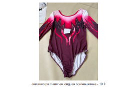 JUSTAU BORDEAU/ROSE - MANCHES LONGUES